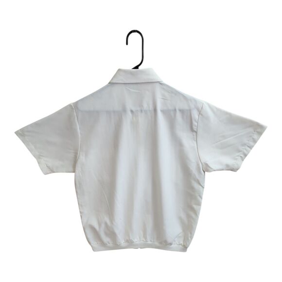 Haband White Short Sleeve Zip Front Shirt Men’s M Classic Guayabera Style Pocket - Picture 4 of 13